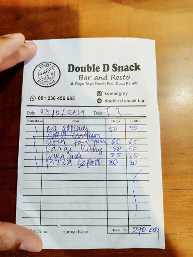 Double D Snack Bar menu photo
