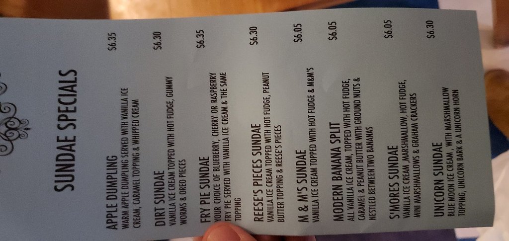 Taggarts Ice Cream Parlor menu photo