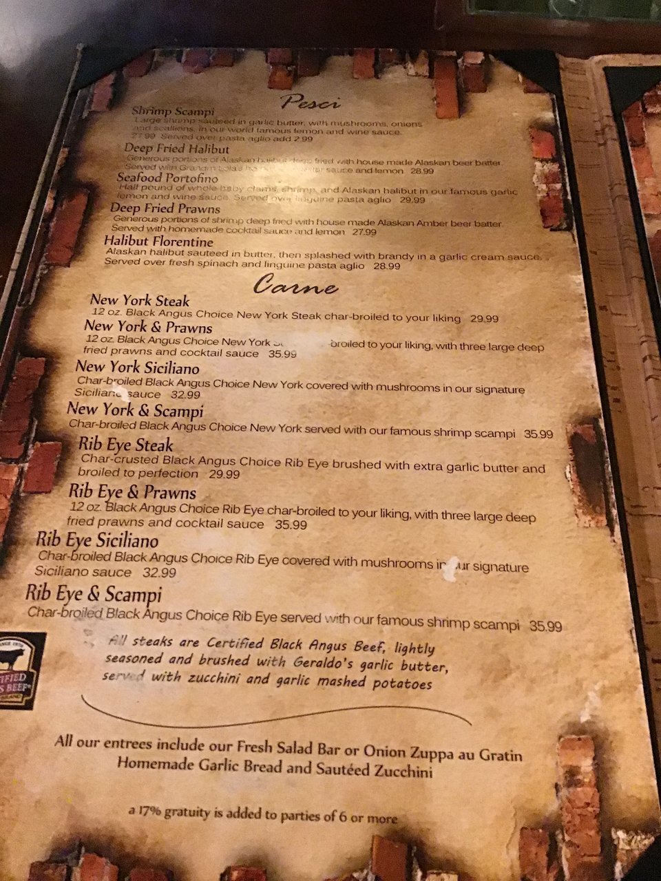 Geraldo's Restaurant menu photo