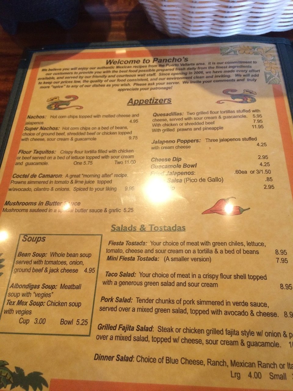 Pancho's Restaurante Y Cantina menu photo