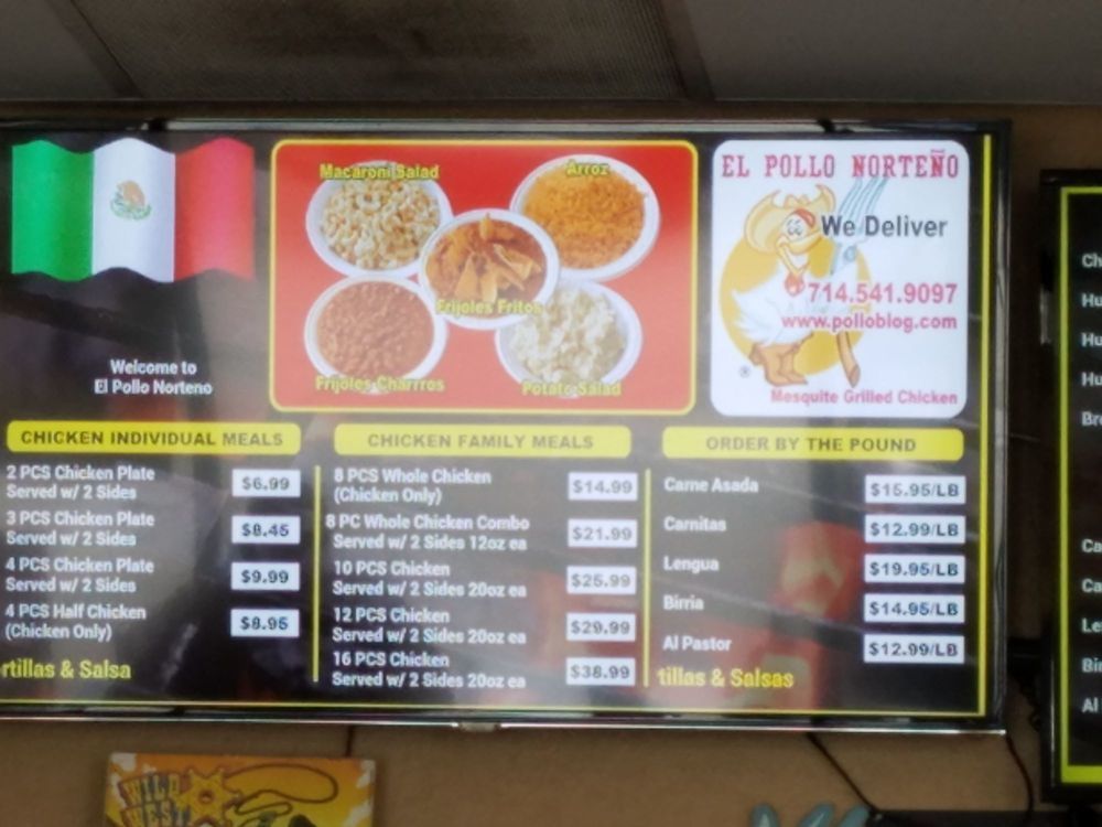 El Pollo Norteno menu photo