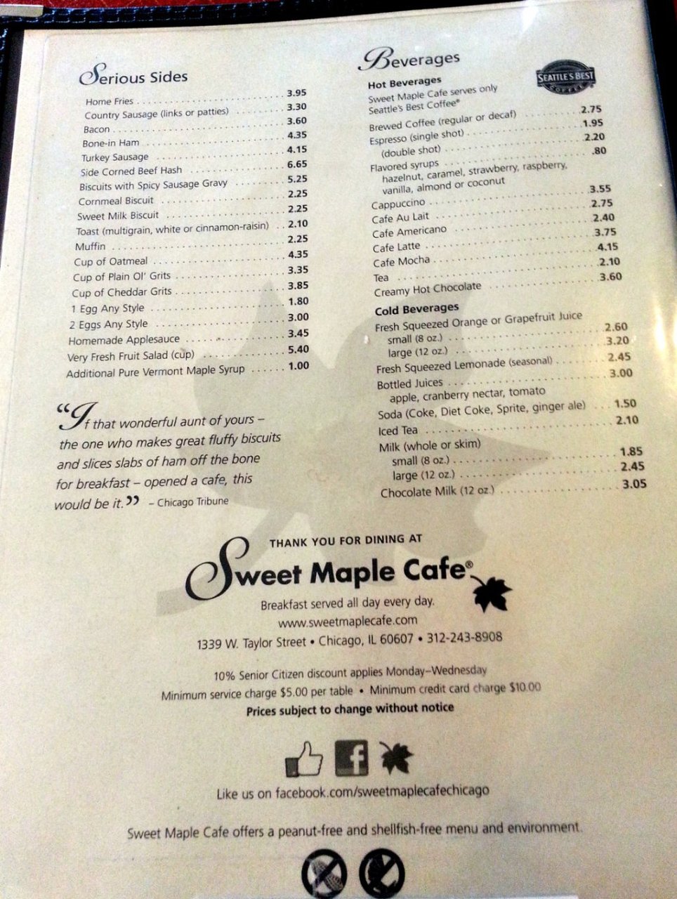 Sweet Maple Cafe menu photo