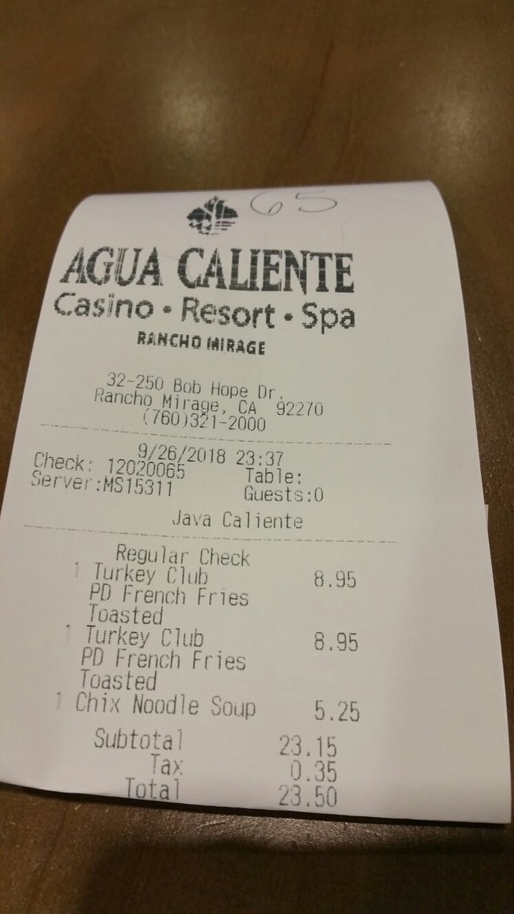 Java Caliente menu photo