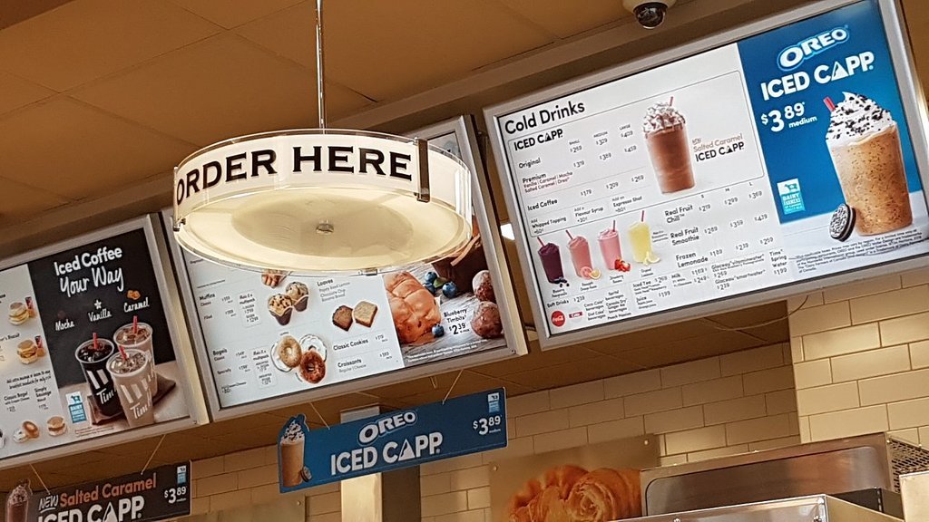 Tim Hortons menu photo