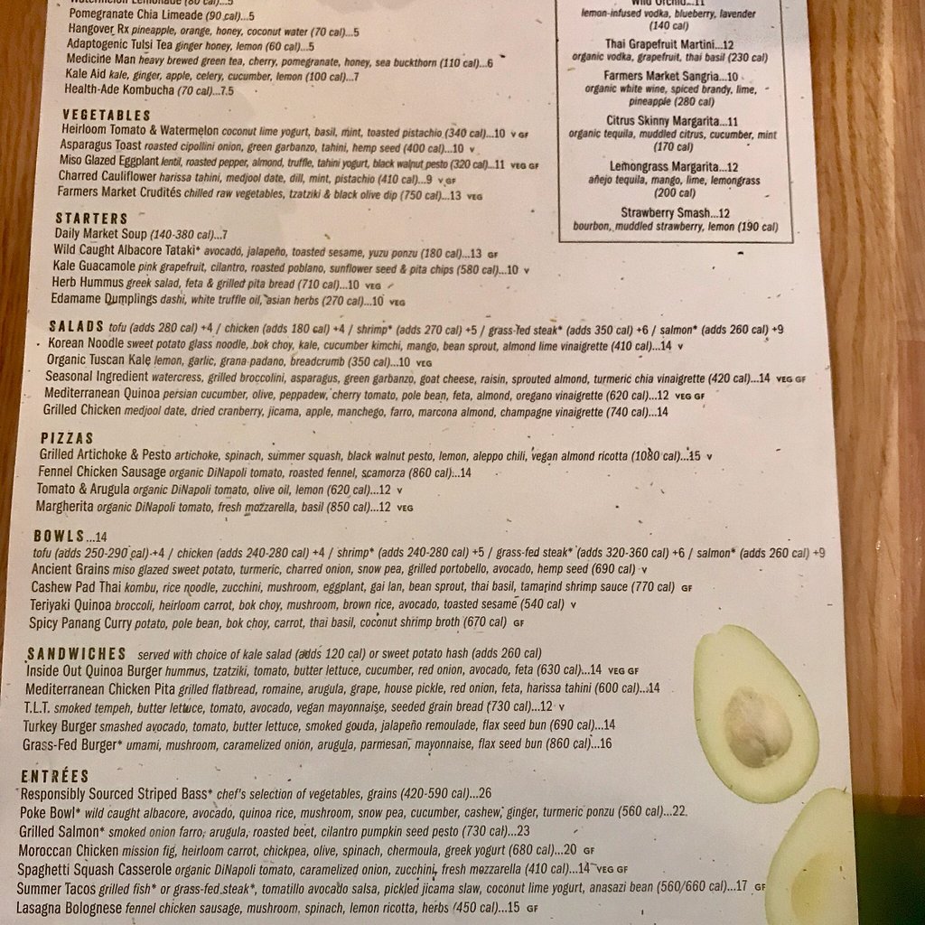 True Food Kitchen menu photo