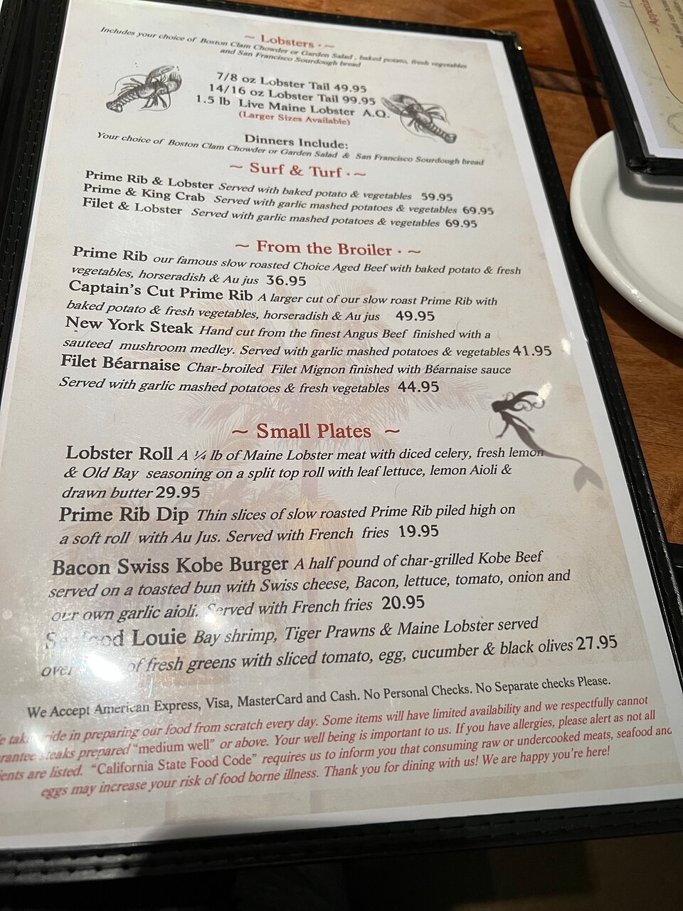 Rudy's Hideaway Lobster House & Bar menu photo