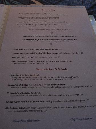 Mama's Fish House menu photo