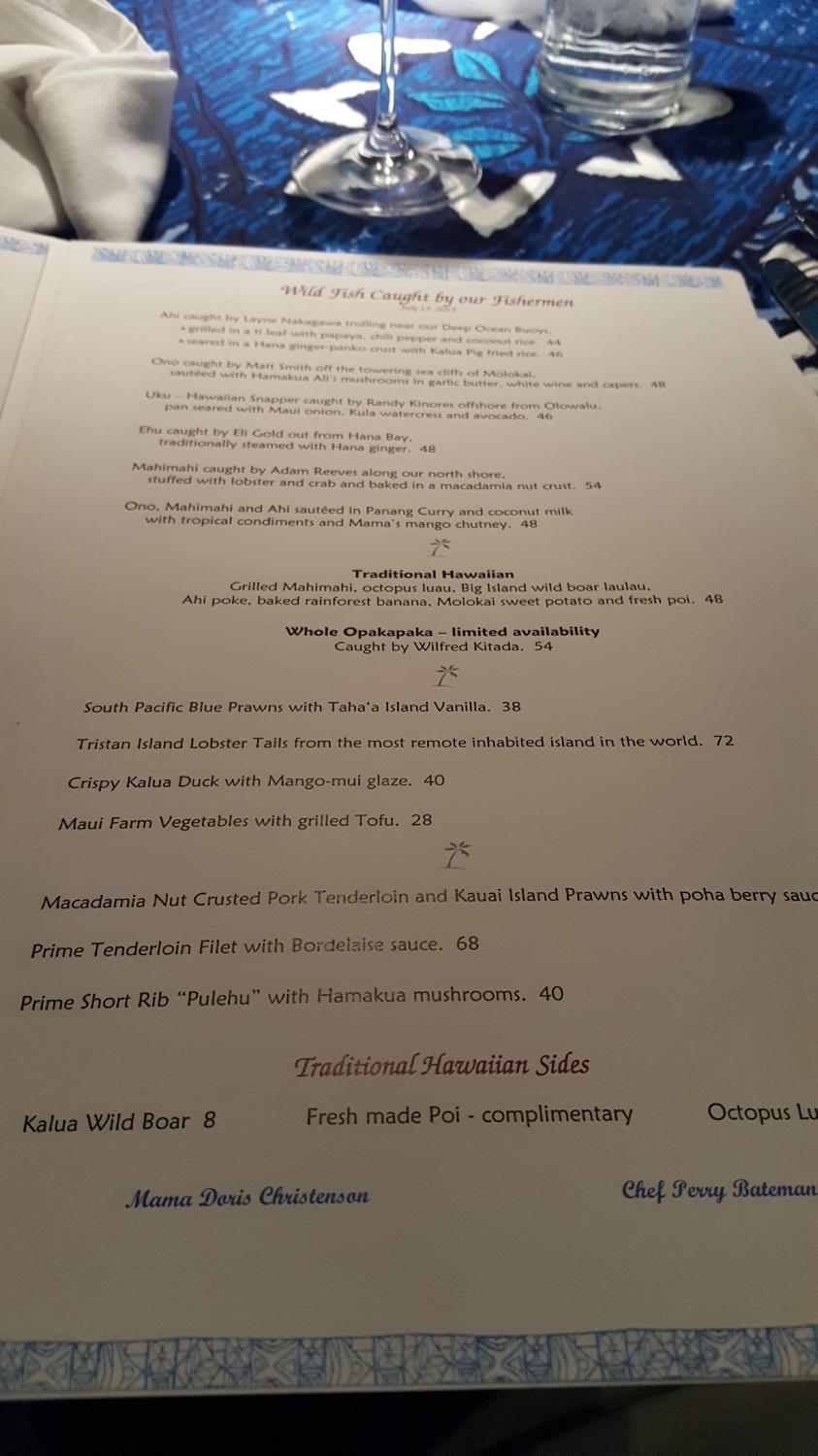 Mama's Fish House menu photo