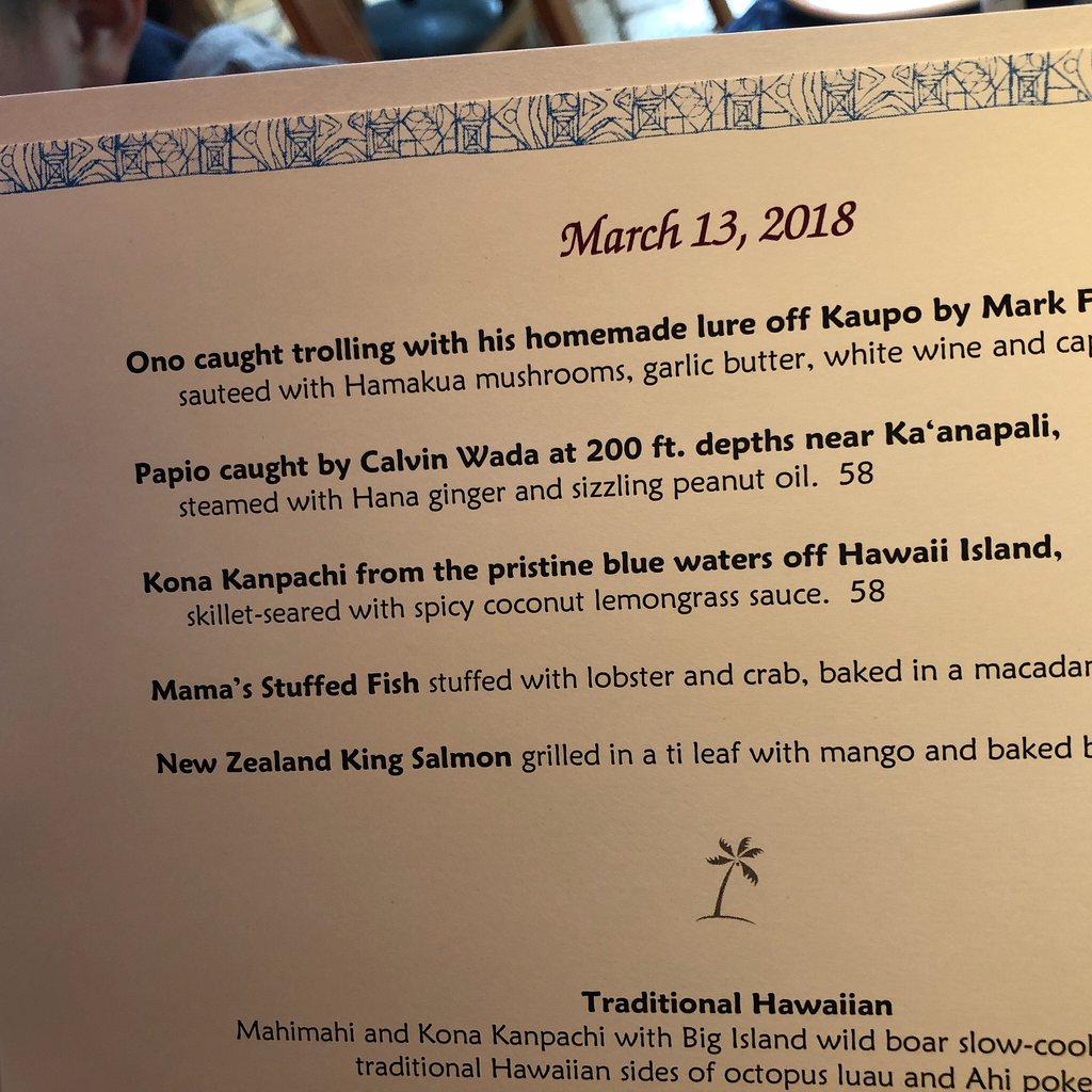 Mama's Fish House menu photo