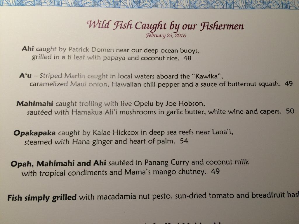 Mama's Fish House menu photo
