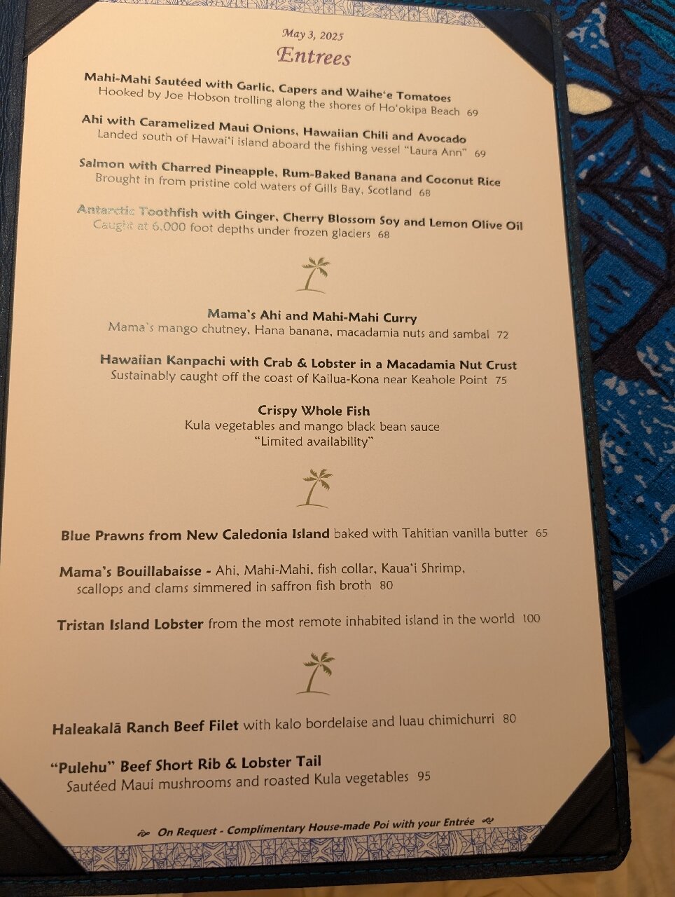 Mama's Fish House menu photo