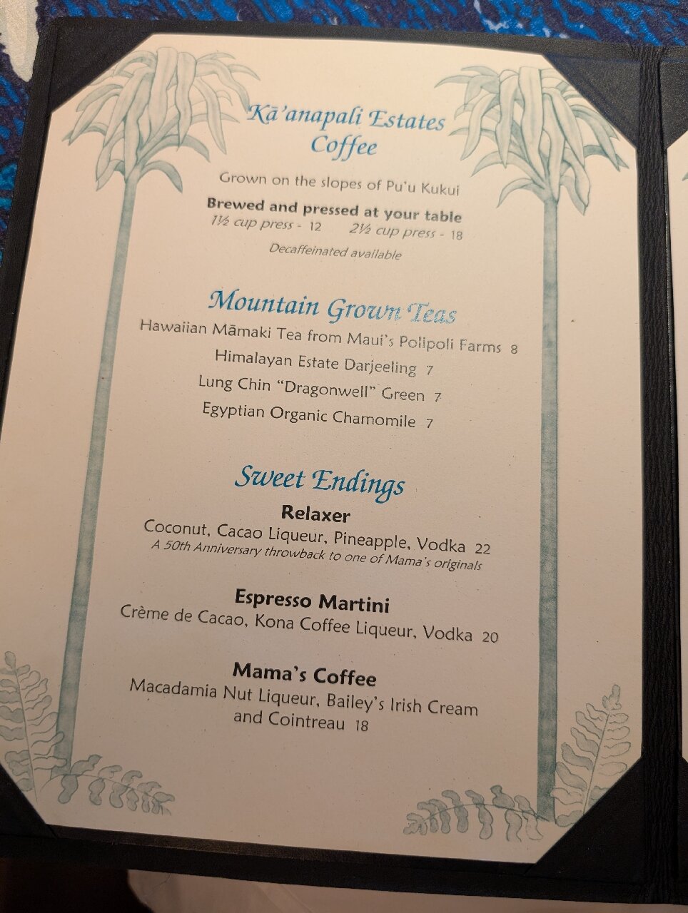 Mama's Fish House menu photo