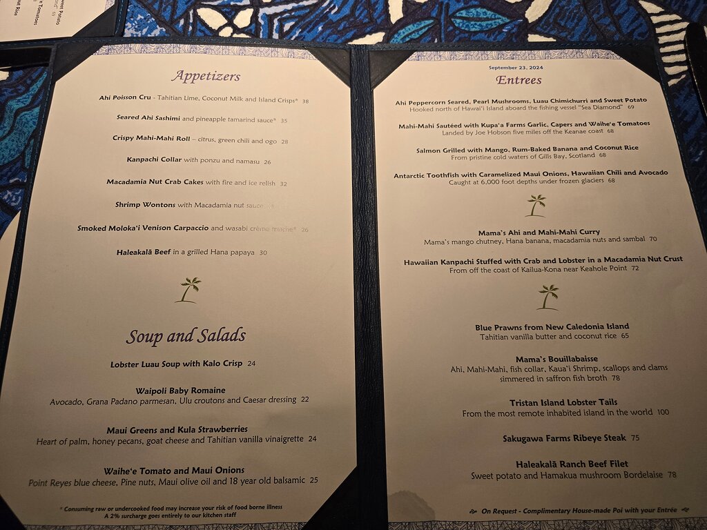 Mama's Fish House menu photo