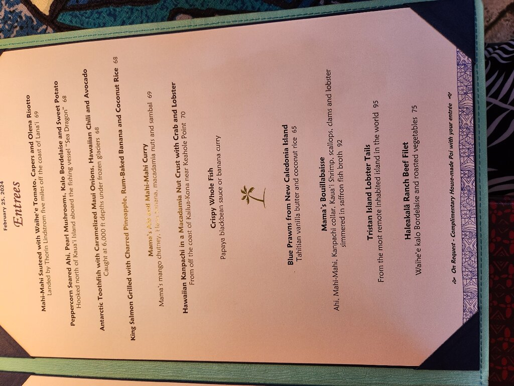 Mama's Fish House menu photo