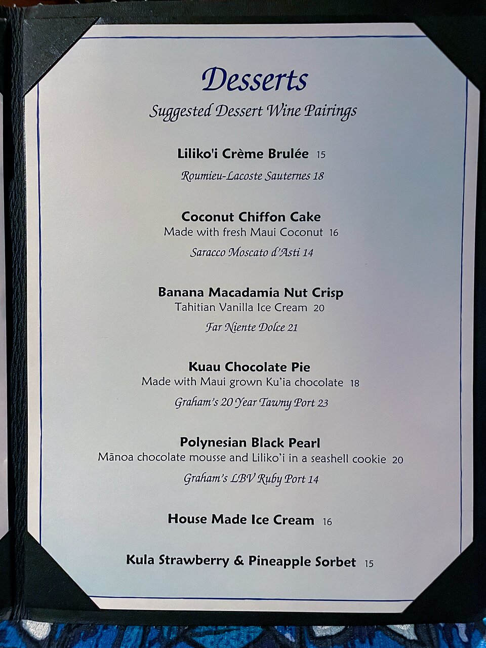 Mama's Fish House menu photo