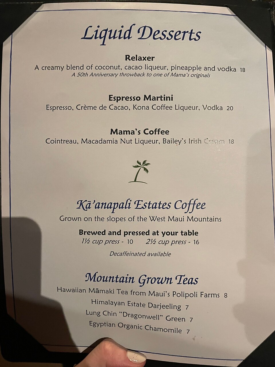 Mama's Fish House menu photo