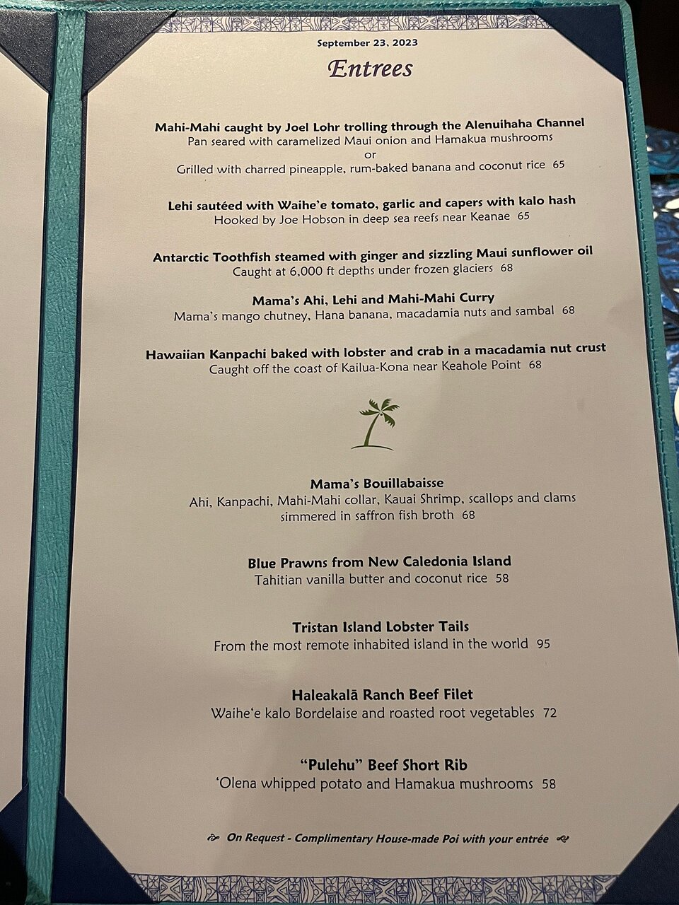 Mama's Fish House menu photo