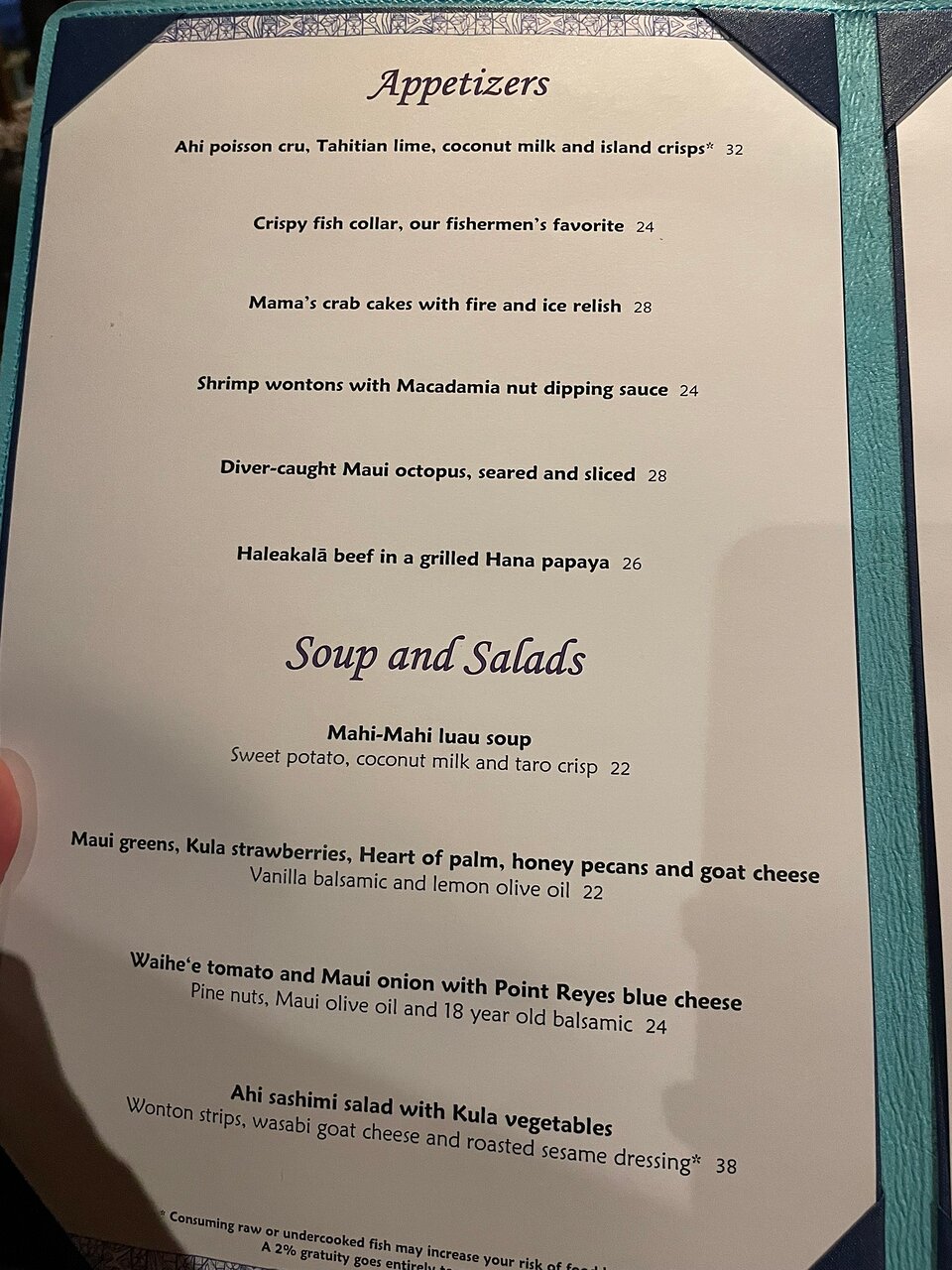 Mama's Fish House menu photo