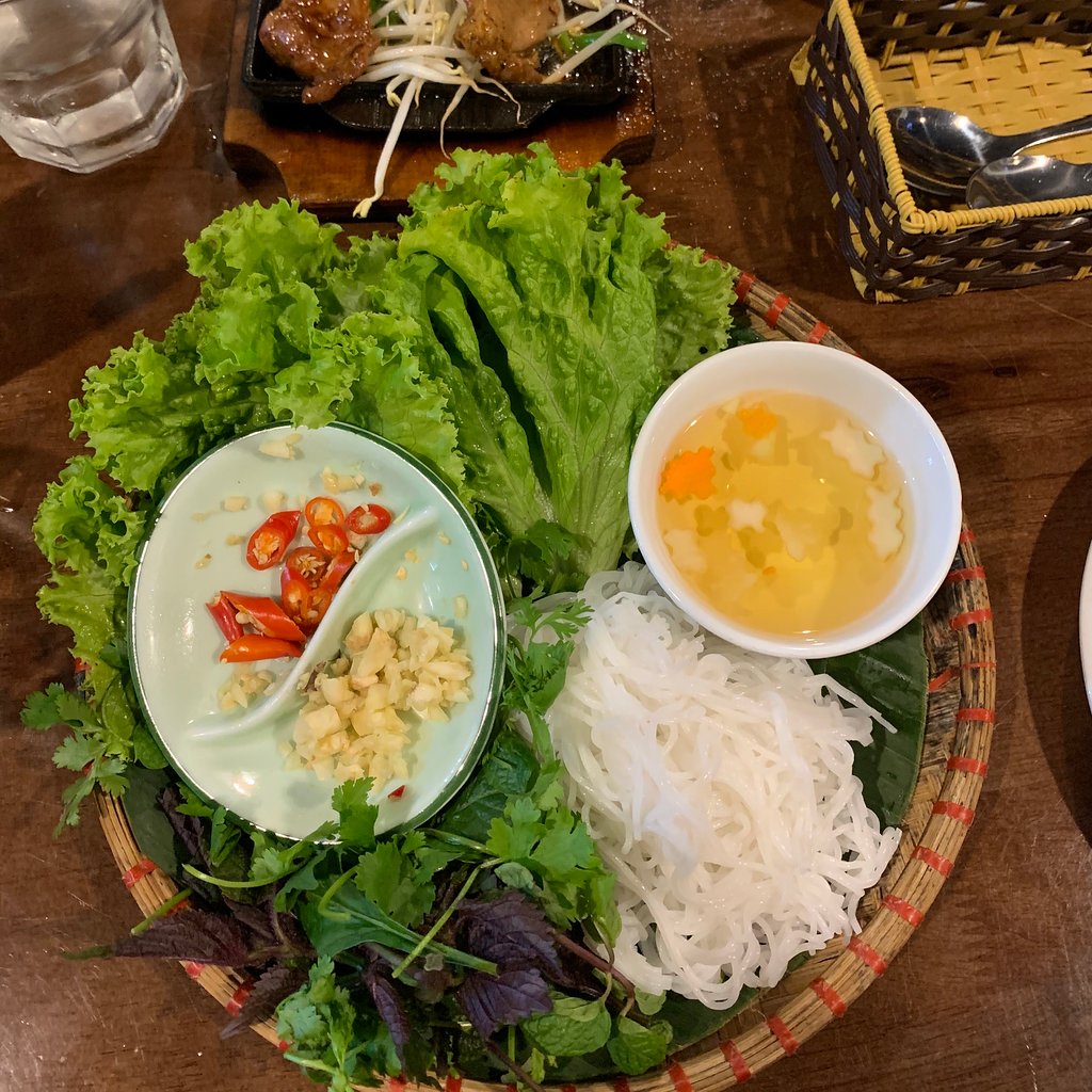 Stir-Fried Morning Glory with Garlic at Hoangs Vietnamese Restaurant - Vegan Food