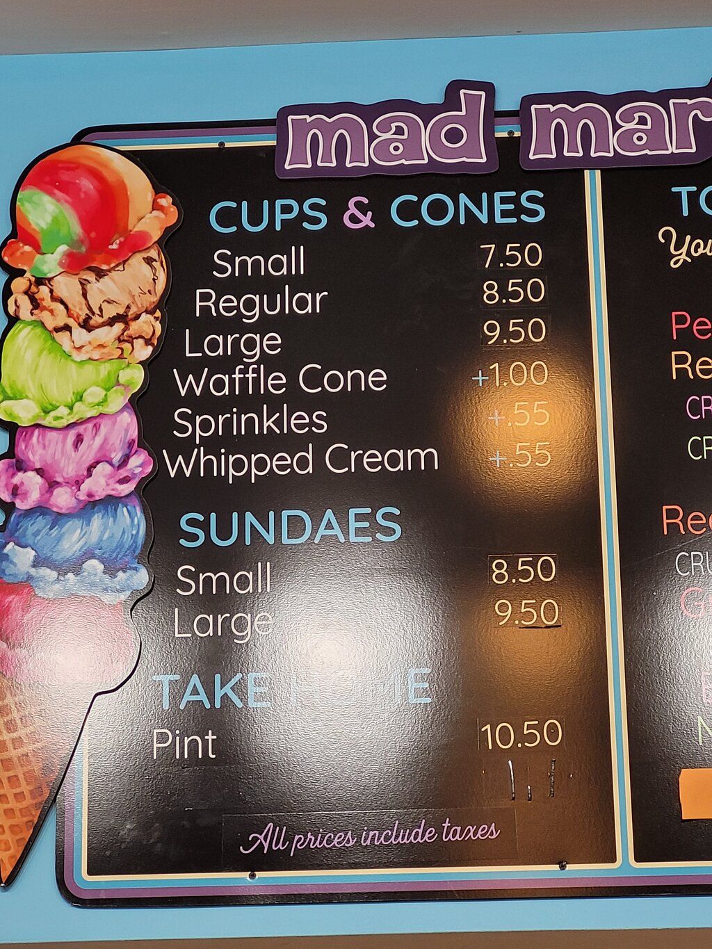 Mad Martha's menu photo