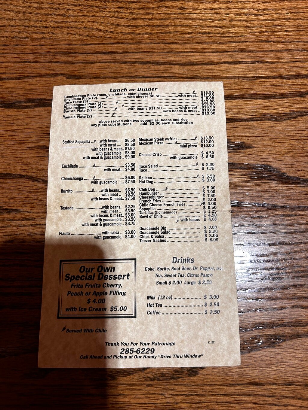 El Cafecito menu photo