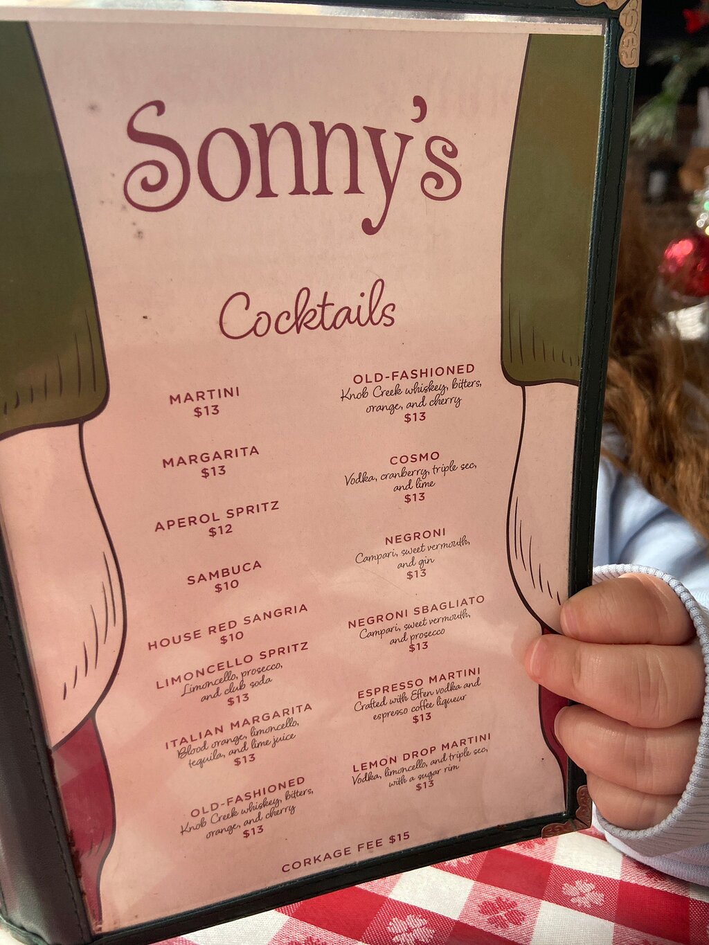Sonny's Pizza menu photo