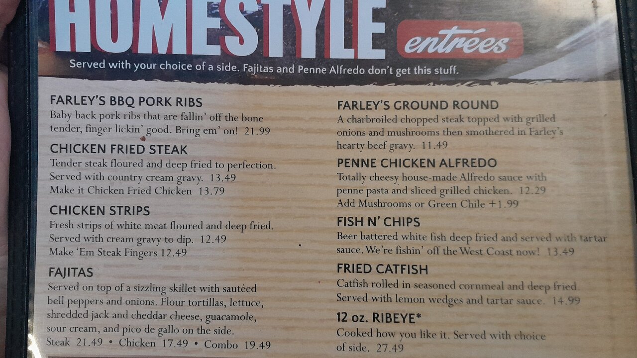 Farley's menu photo