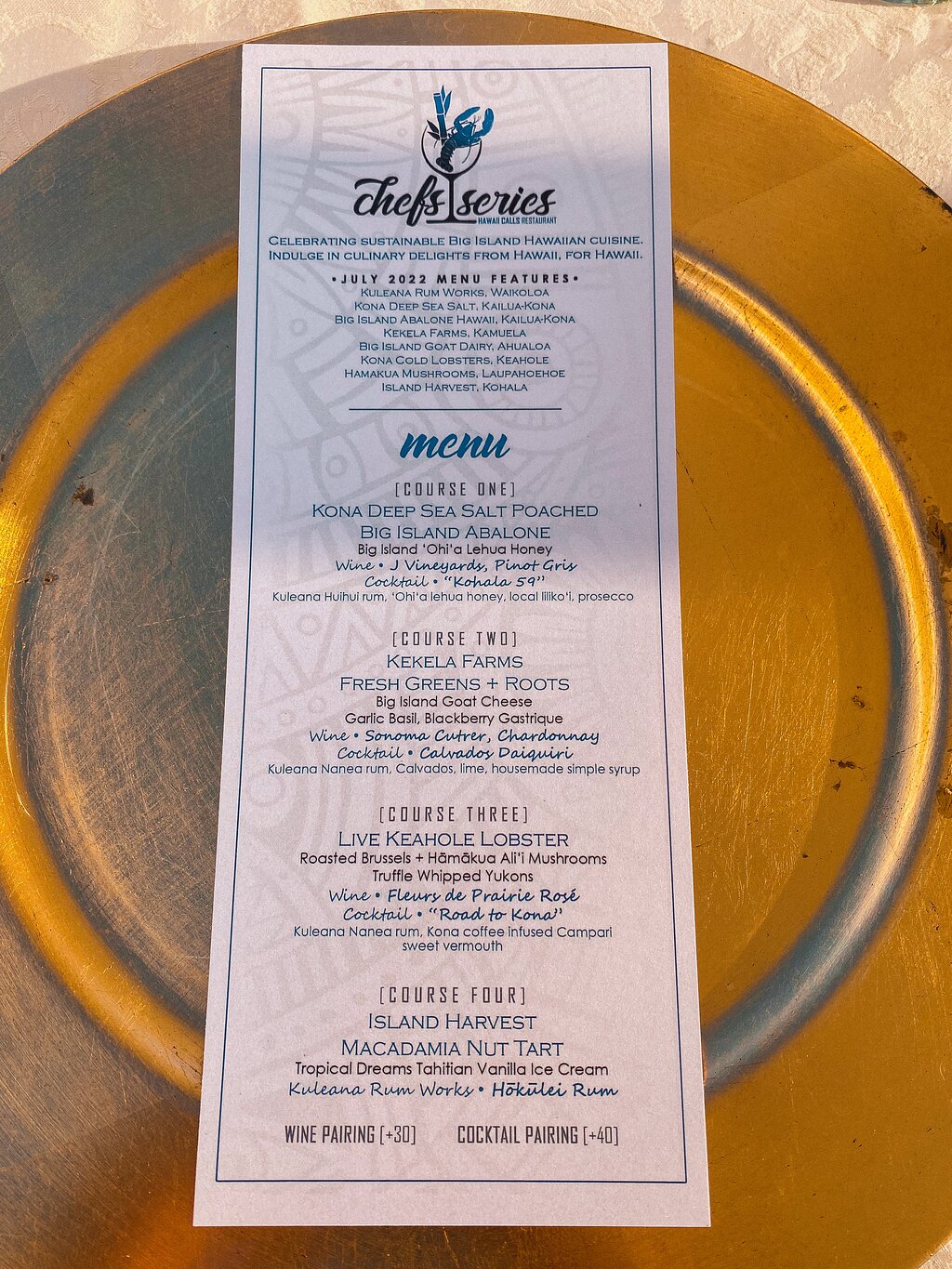Hawaii Calls Restaurant menu photo