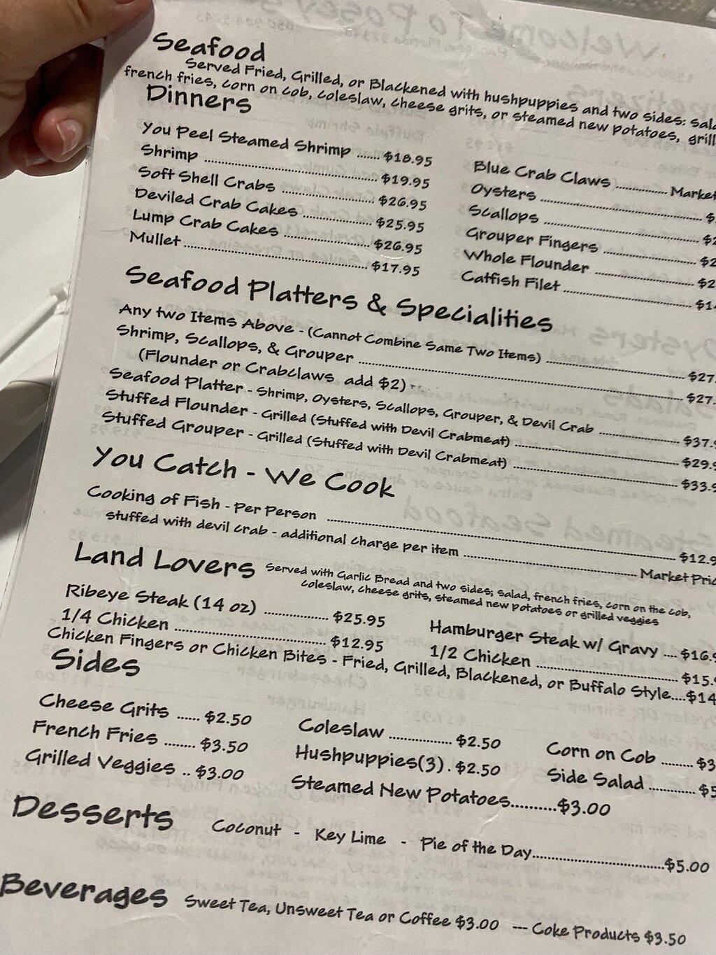 Posey's Steam Room & Oyster Bar menu photo