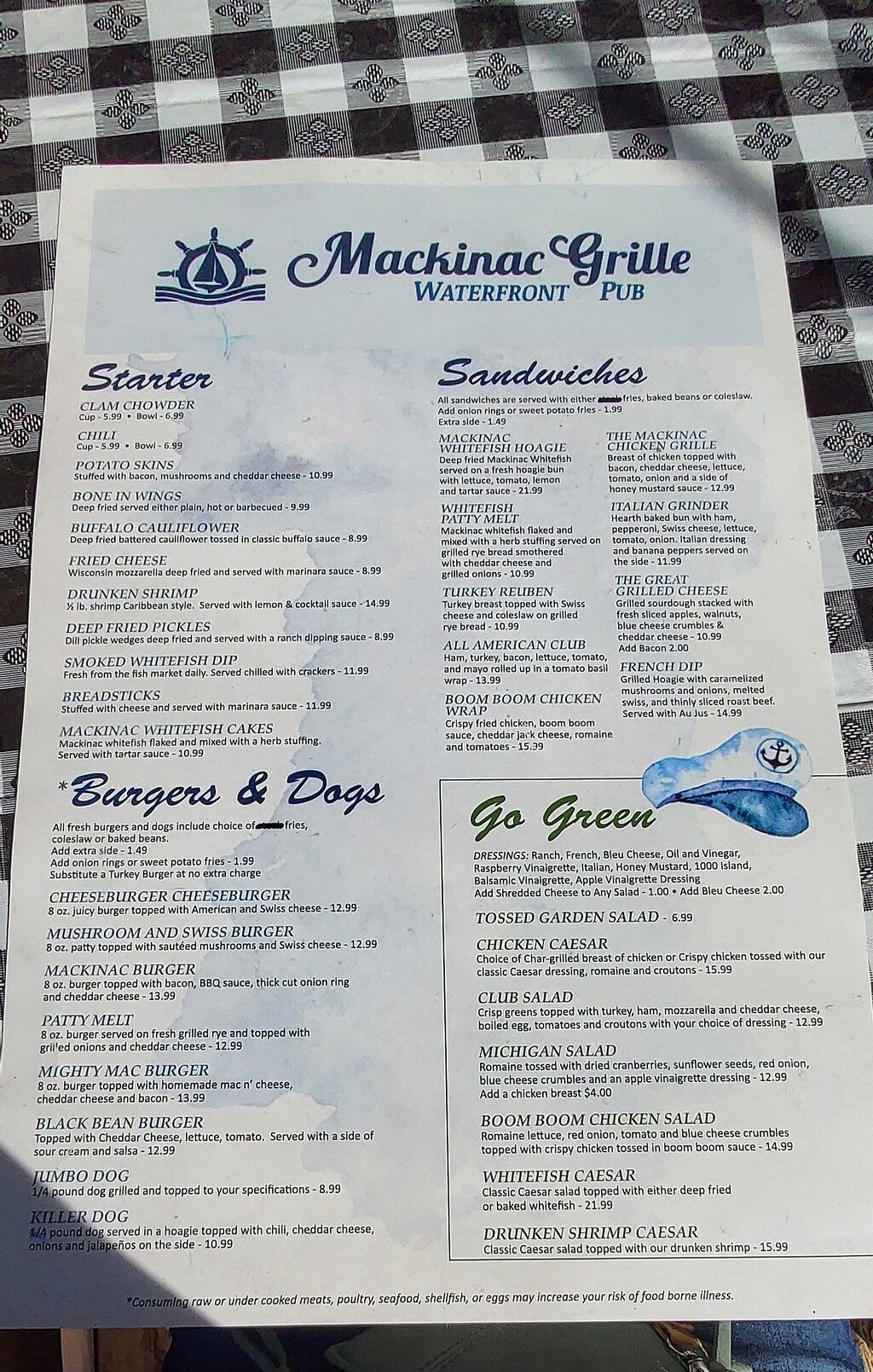Mackinac Grille menu photo