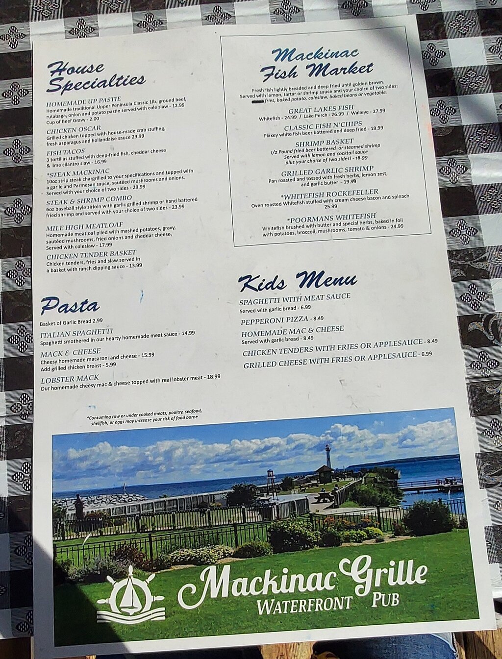 Mackinac Grille menu photo