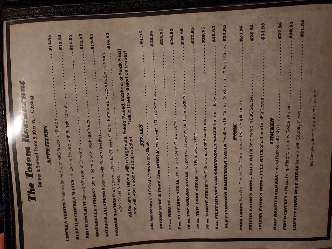 Totem Cafe menu photo