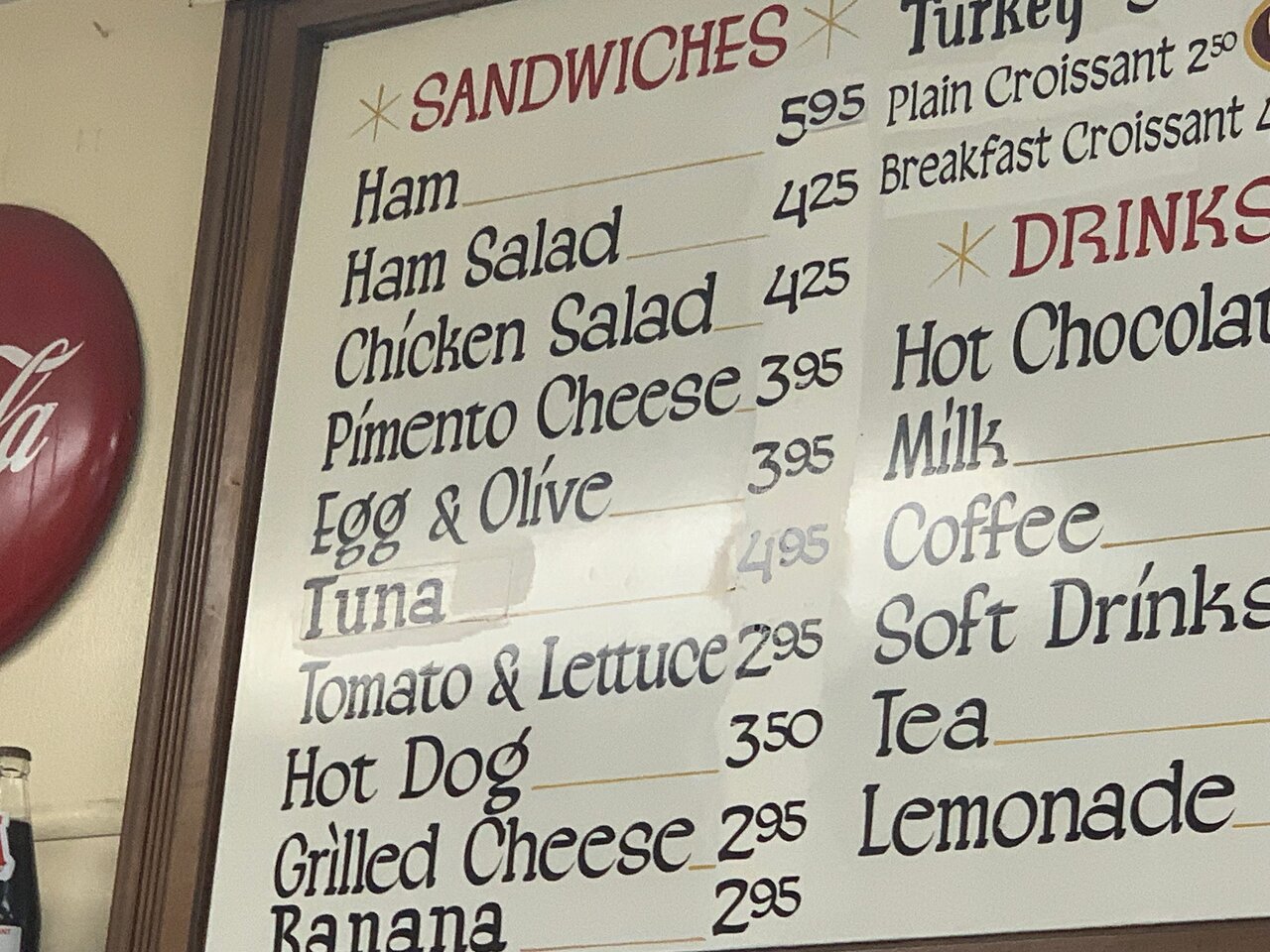 Trowbridge's menu photo