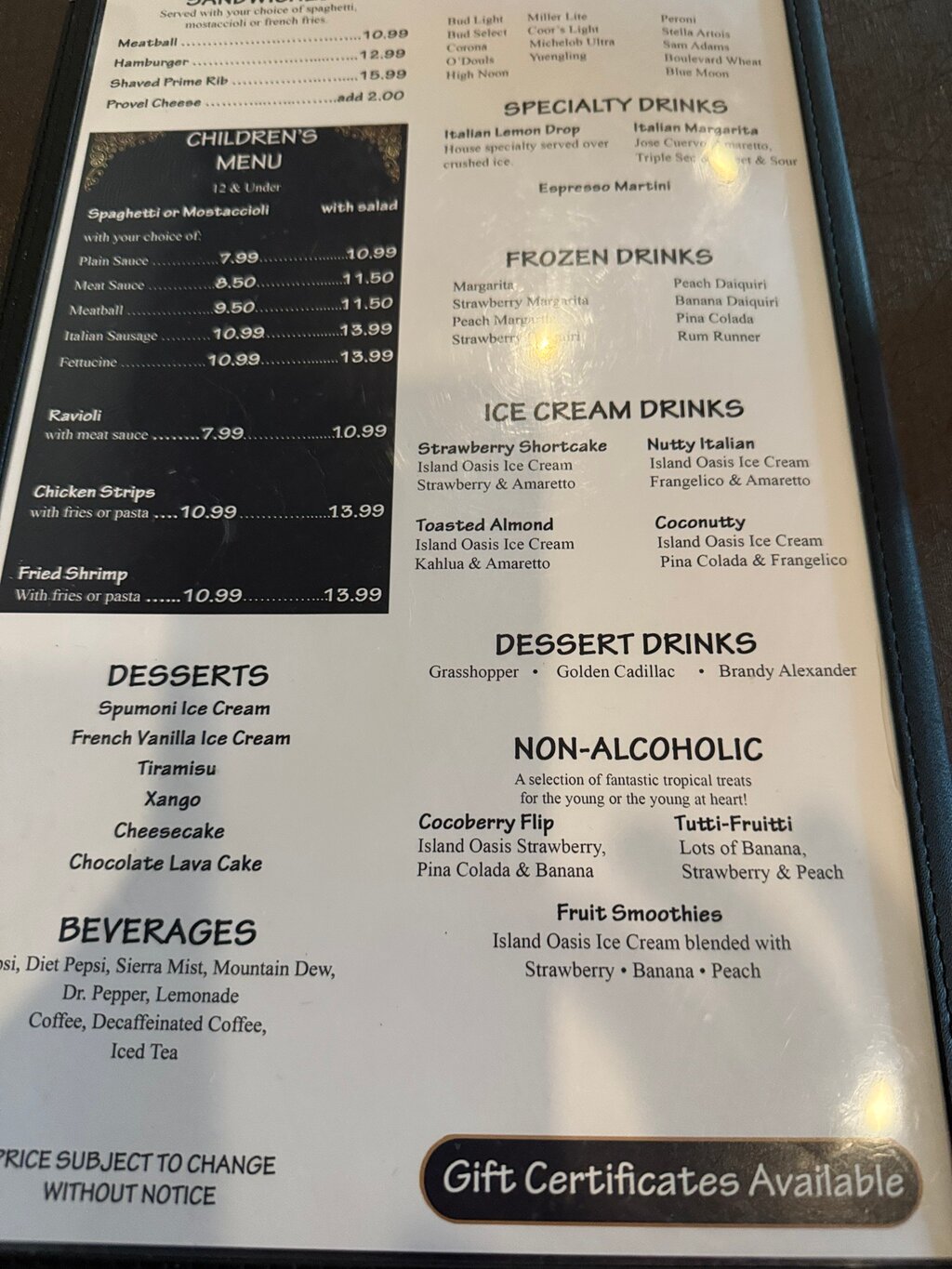 Domenicos Italian Restaurant menu photo