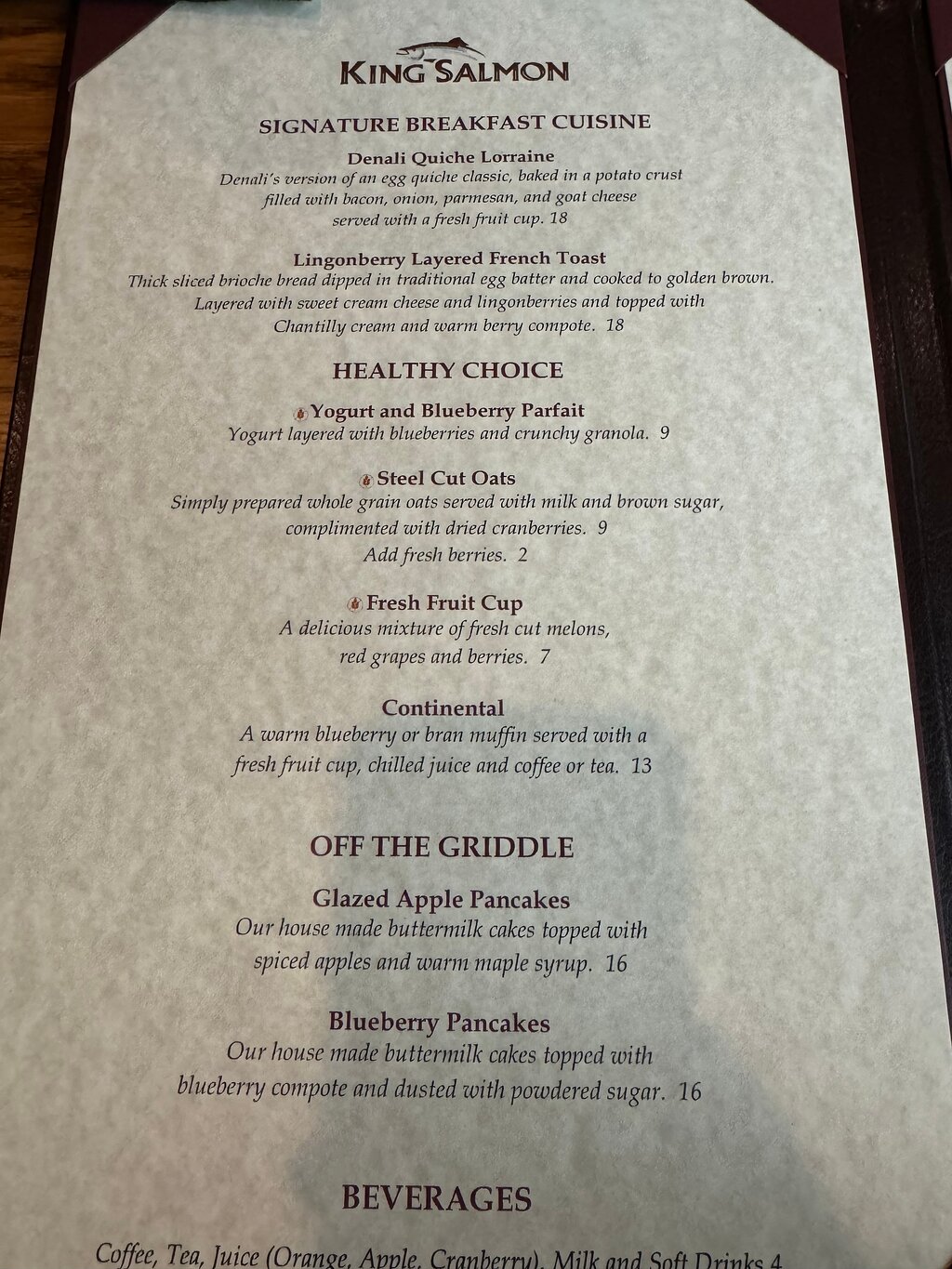 King Salmon menu photo