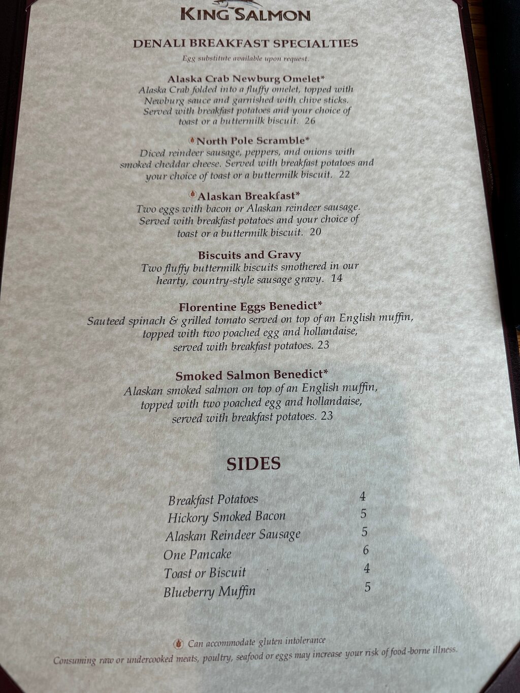 King Salmon menu photo