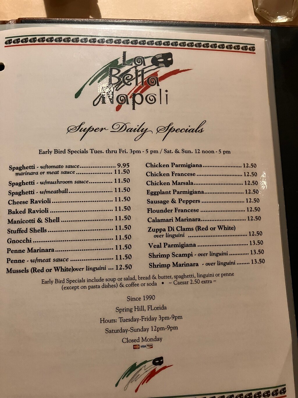La Bella Napoli Italian Restaurant menu photo