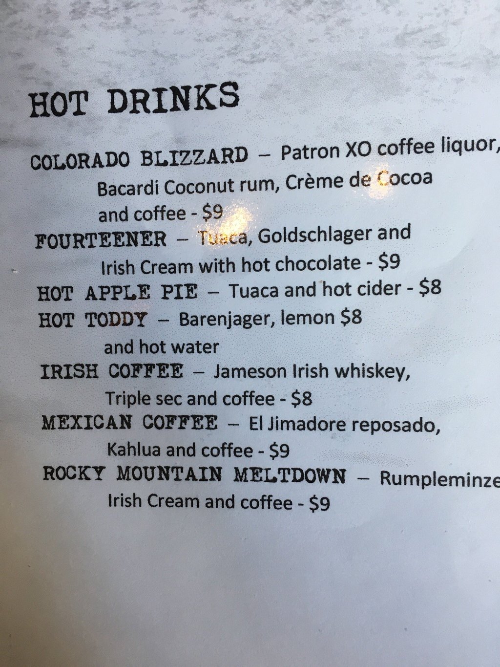 Coyote Cafe menu photo