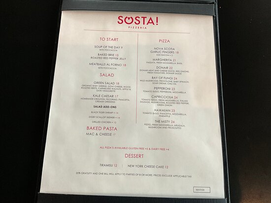 Sosta! Pizzeria Halifax