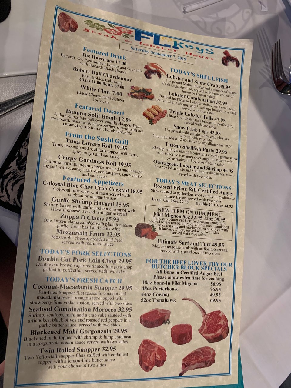 Florida Keys Steak and Lobster House menu photo