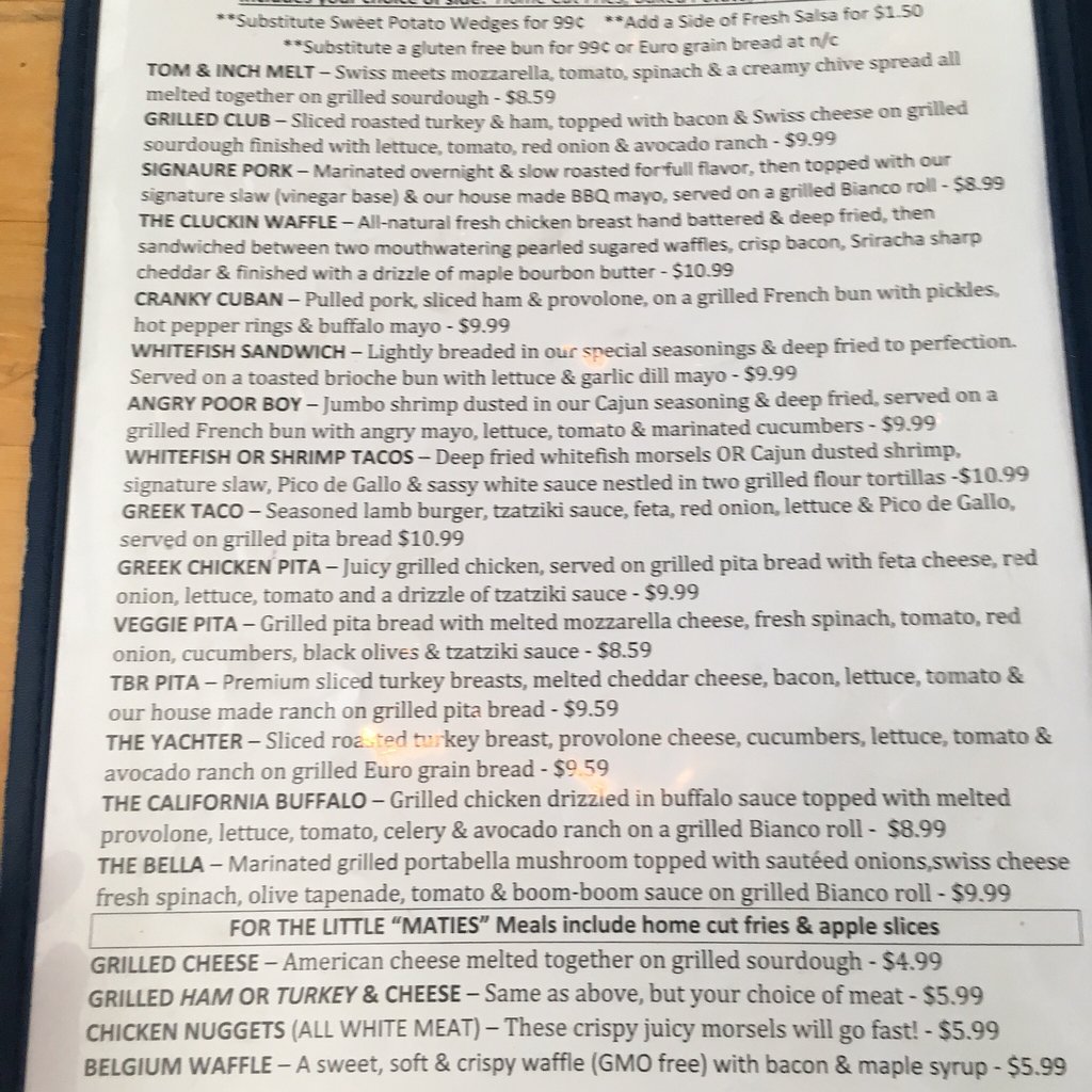 The Gangplank menu photo