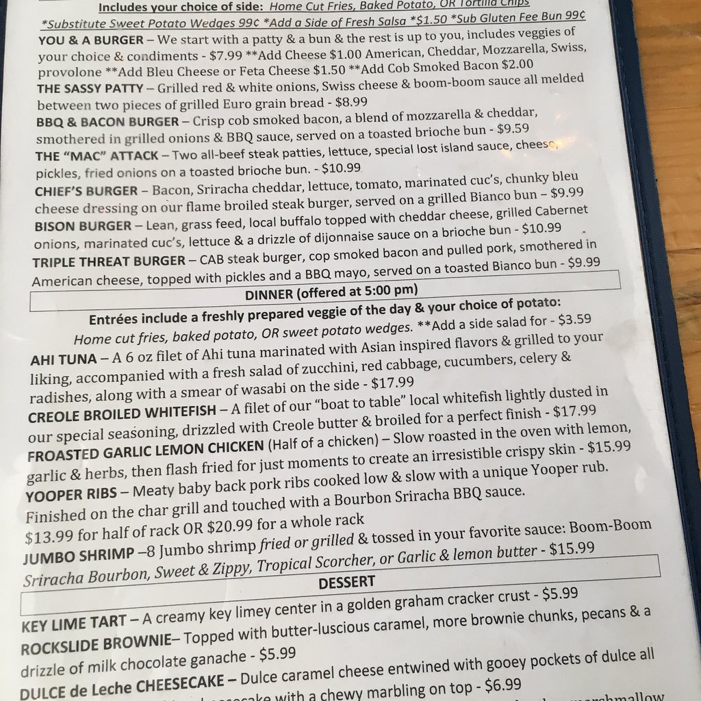 The Gangplank menu photo