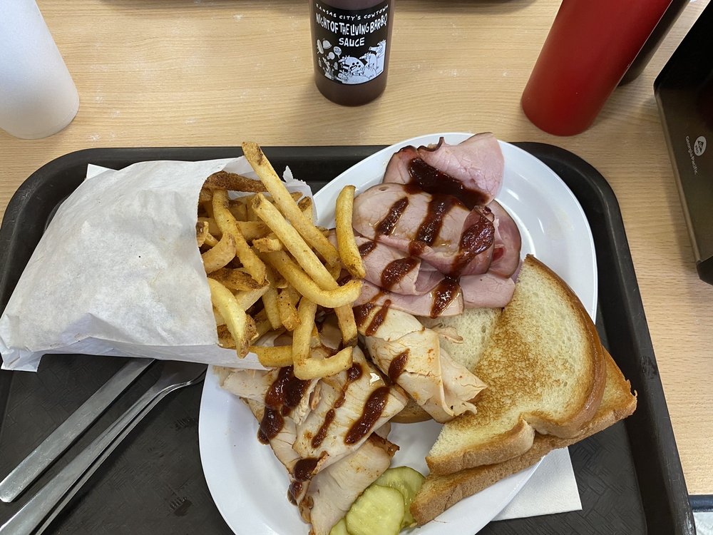 Smoked ham and turkey plate