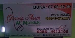 Garang Asem H. Masduki menu photo