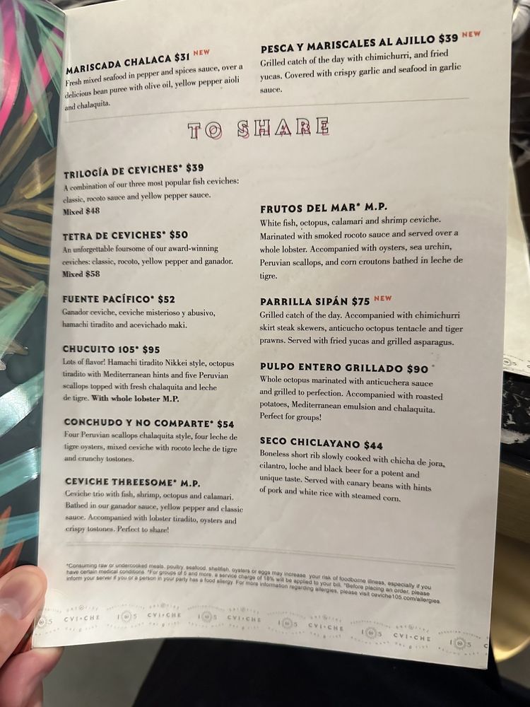 Menu (December 2023)