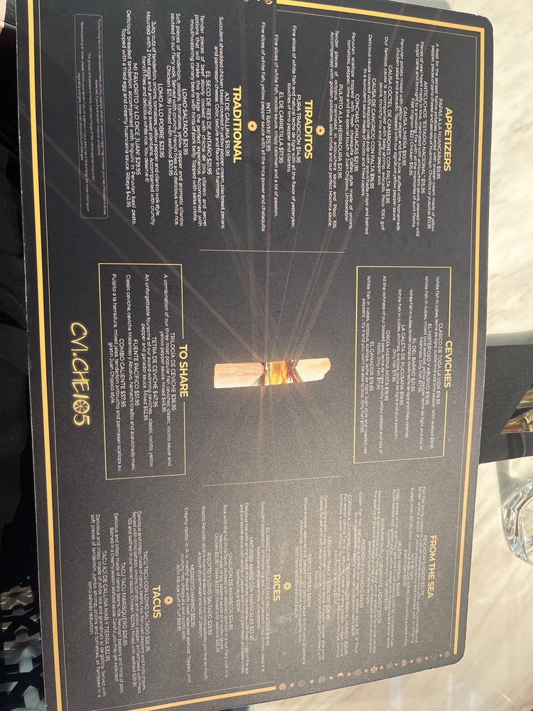 Menu in English
