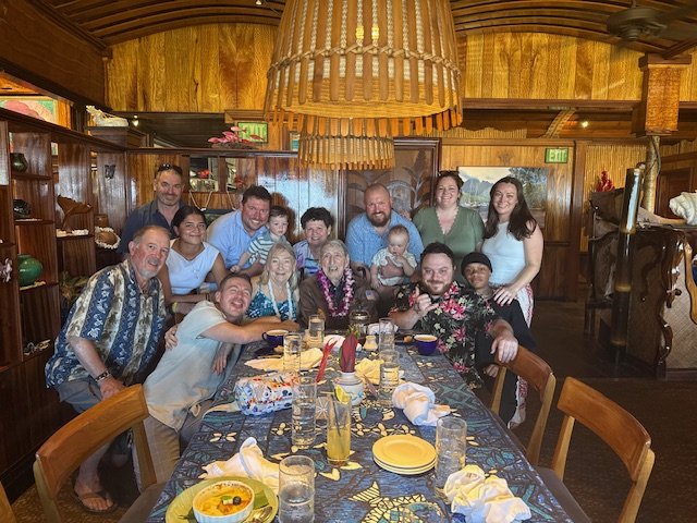 Celebrating my father's 102nd birthday with 4 generations of family!